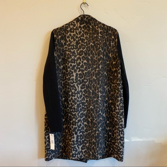 KENNETH COLE New York Faux Fur Cheetah Leopard Print Black Ribbed Knit Sleeves - Picture 8 of 8
